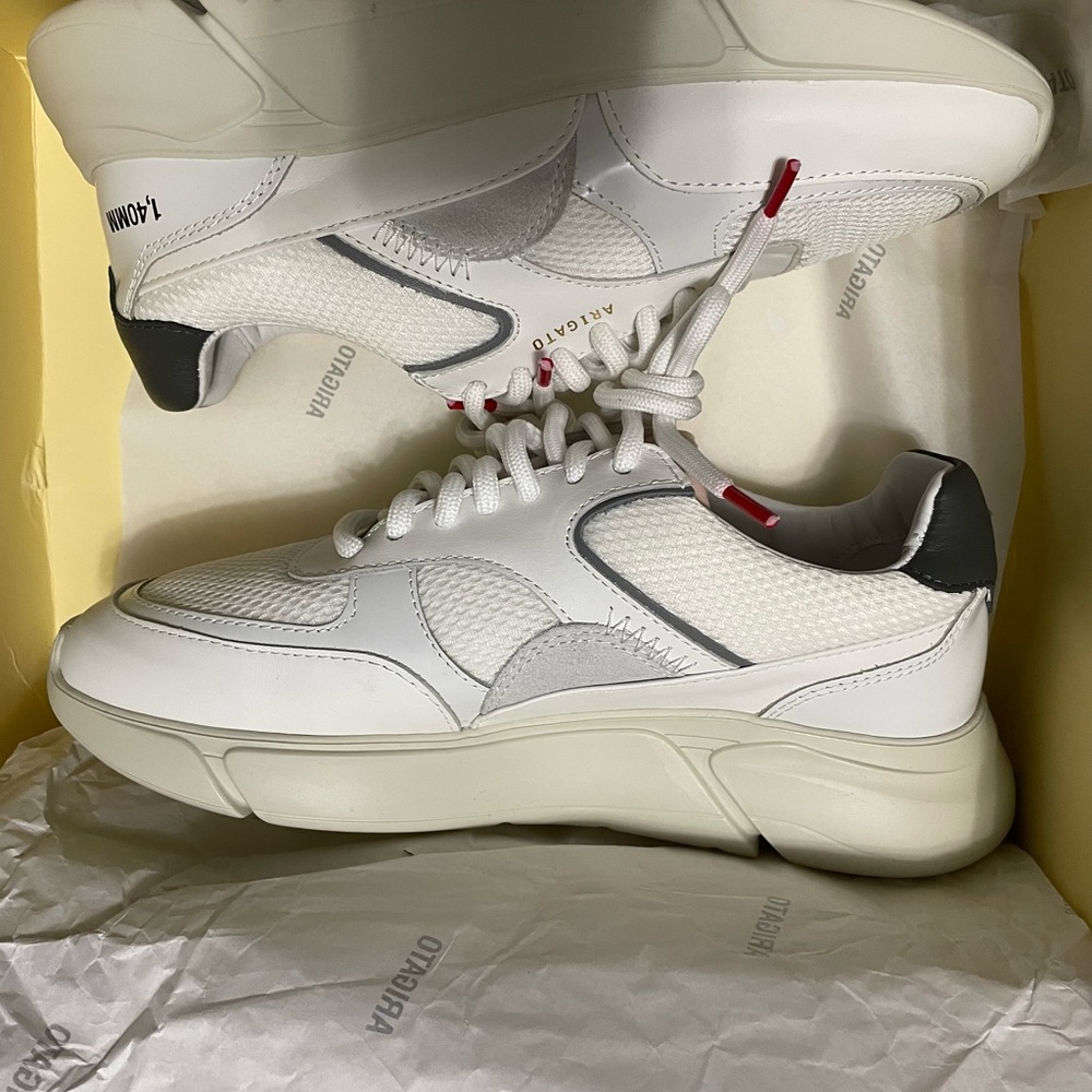 Axel Arigato White and Gray Sneakers
